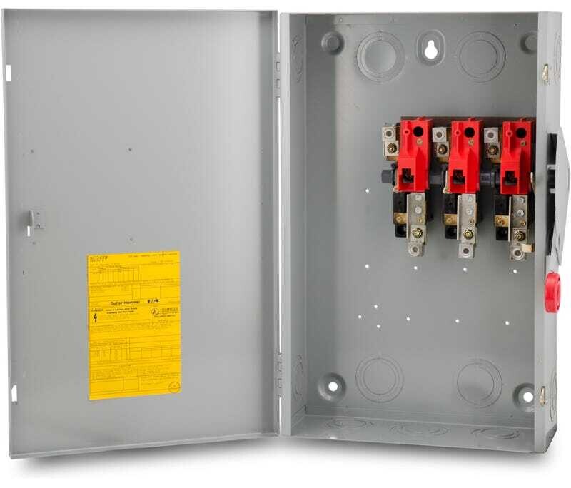 Cutler Hammer Non-Fusible Single Throw Safety Switch, NEMA 1, 3P, 240V ...