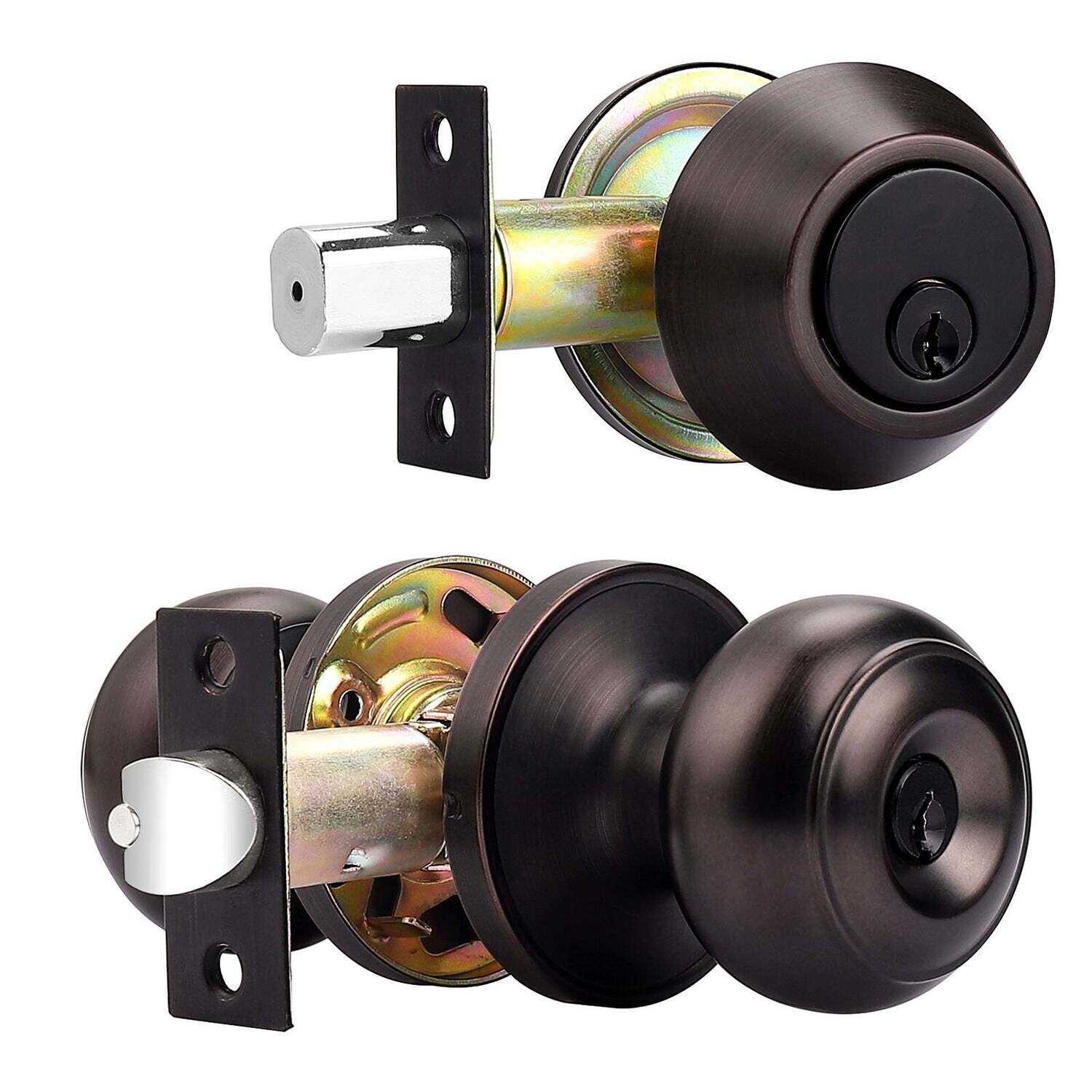 Oil Rubbed Bronze Combo Lockset, Keyed Alike