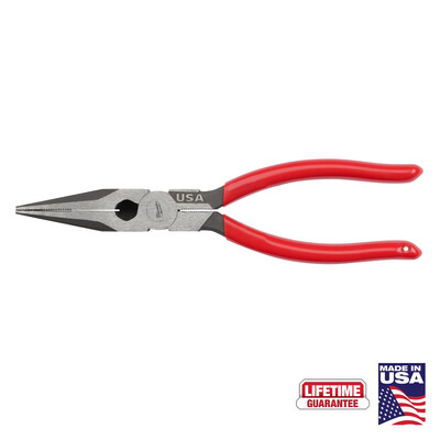 Milwaukee USA 8&quot; Long Nose Dipped Grip Pliers