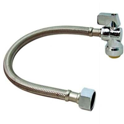QuickFitting 1/2”PF Angle Valve x 1/2&quot;FPT, 18&quot; Faucet Connector Hose