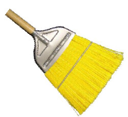 Plastic Metal Cap Broom w/Wooden Handle