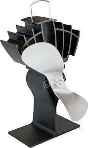Caframo 810CAKBX Black Eco Stove Fan w/Nickel Blade, 125CFM