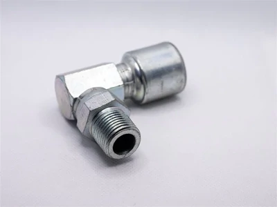 Hydraulic Fitting, 1/4&quot;X1/4&quot; Male Pipe 90 Degree Block