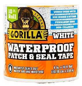 Gorilla 101895 White Patch &amp; Seal Tape, 4&quot;X10Ft