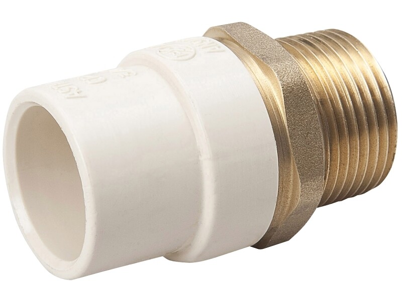 B&amp;K 164-303NL Transition CPVC Male Adaptor, 1/2&quot; Solvent X MP Brass