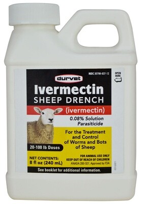 Durvet 001-1067 Ivermectin Sheep Drench, 240ml, 20-100Lb Doses