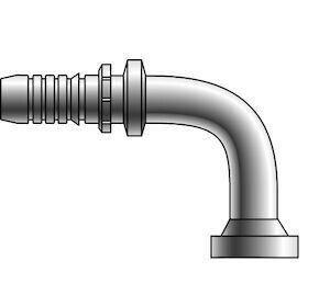 Hydraulic 90° Ell Fitting, 3/4&quot;X1&quot; Code 62 Flange