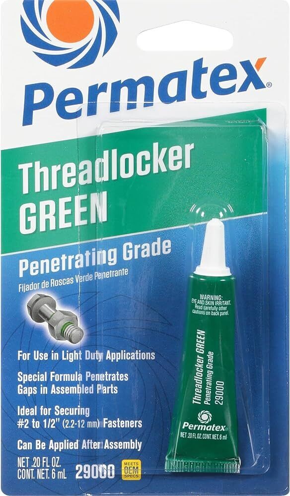 Permatex Green Penetrating Thread Locker, 6Ml