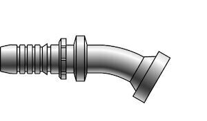 Hydraulic 22.5° Ell Fitting, 1&quot;X1-1/4&quot; Code 62 Flange