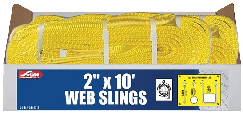 S-Line 20-EE2-9802X10 Nylon Lifting Sling, 2&quot;X10Ft, 6200Lb