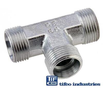 Metric Tee Fitting, 12MDL, M16-1.5 Male DIN Light