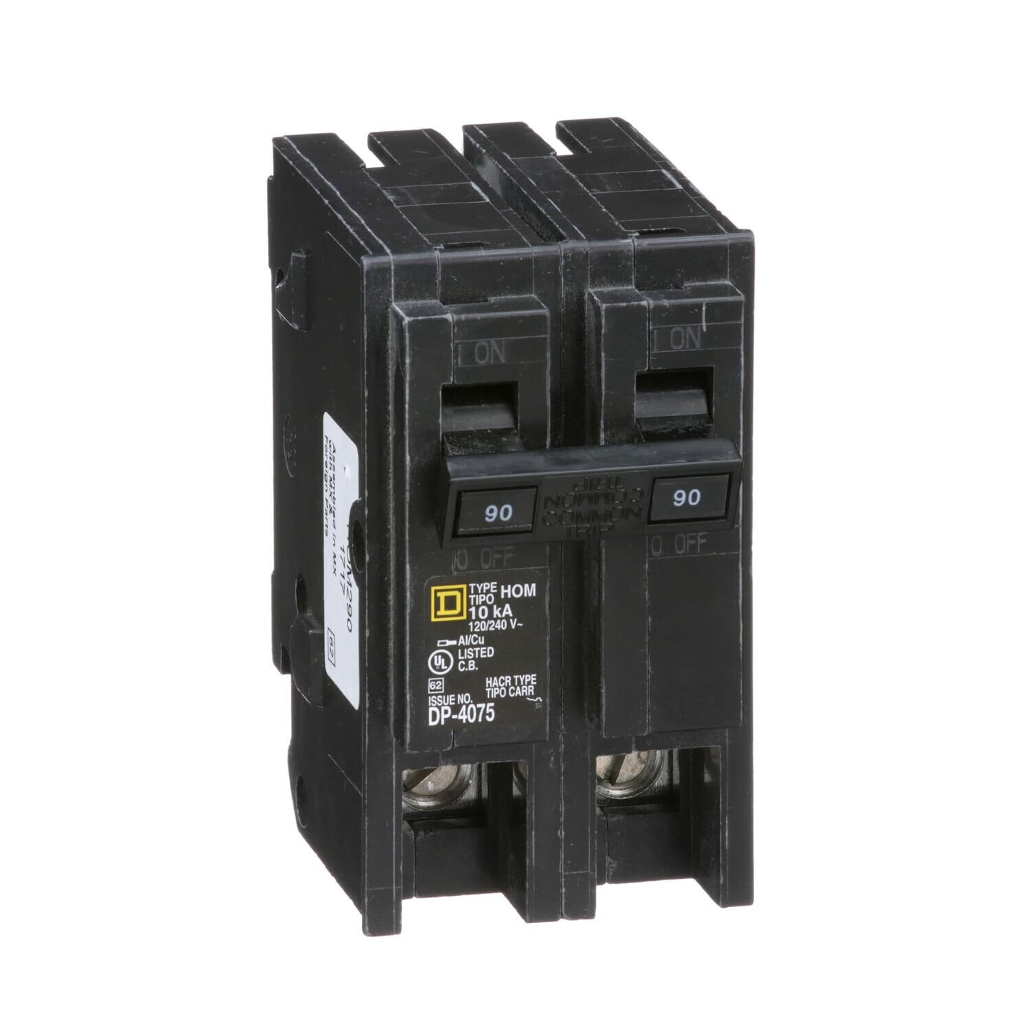 Square D HOM290 Homeline Mini Circuit Breaker, 90A, 120/240VAC, 2-Pole