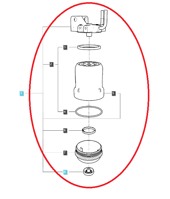 Complete Fuel Filter Assembly w/Base Included (BD20)-EGQ125