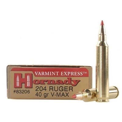 Hornady Varmint Express .204 Ruger BTSP Ammo, 40Grain V-Max 3900fps, 50Ct
