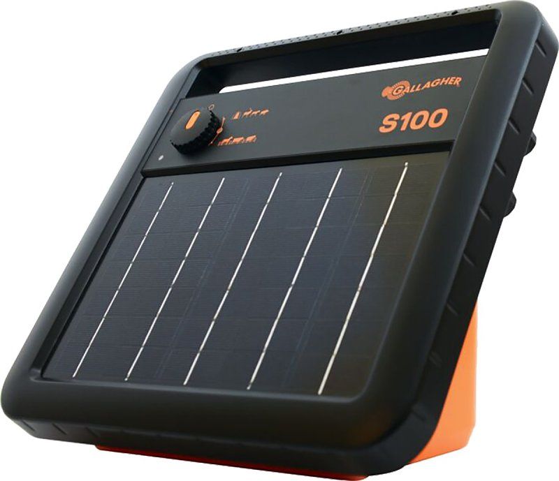 Gallagher G346404 S100 Solar Fence Charger, 0.73 J Output Energy, Rechargeable Battery