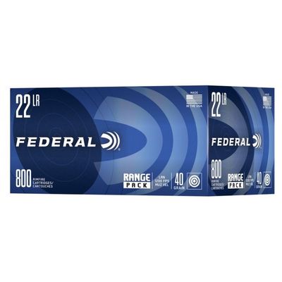 Federal 729B800 Range Pack .22 LR 40GR LRN, 1200FPS  800Ct