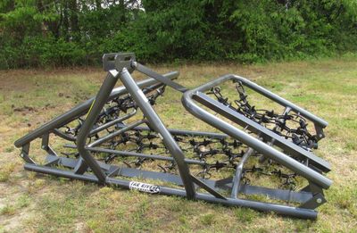 Tar River 13Ft Manual Fold Pasture Harrow w/Cast Iron Tines, 7&#39;3&quot; Transport Width