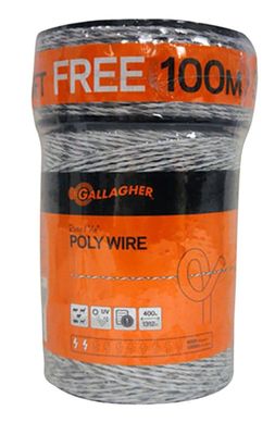 Gallagher G620300 White PoliWire w/6 SS Conductors, 1320Ft