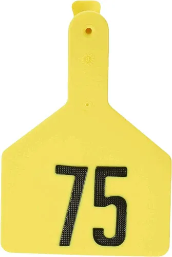 Yellow Cow Size Z-Tags, 51-75