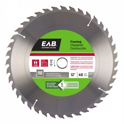 EAB 12&quot; x 40 Teeth Framing Professional Saw Blade Recyclable Exchangeable