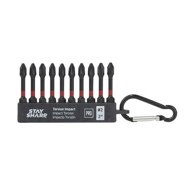 EAB Torsion Impact Rated Torx #2PH X 2&quot;  in Bit Clip, 10Pk