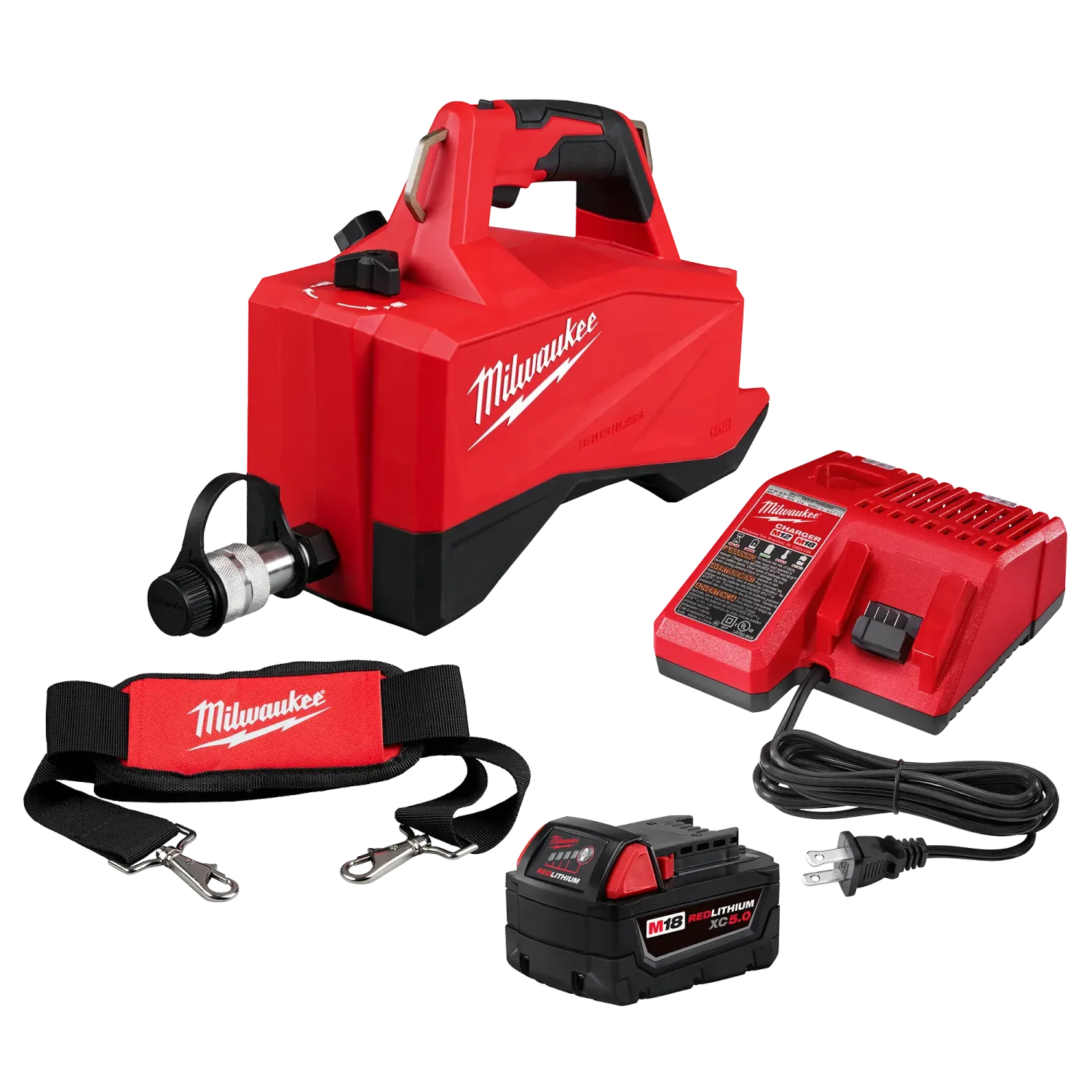 Milwaukee M18 Brushless Single Acting 60in3 10,000psi Hydraulic Pump Kit