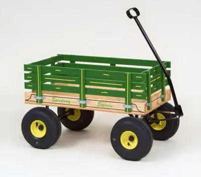 Express Wagon, 18&quot;X36&quot; w/Poly Bed Green/Yellow