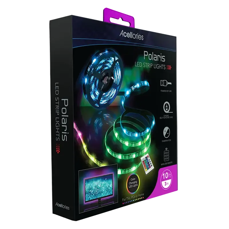 LED Light Strip w/Remote Control, 15FT