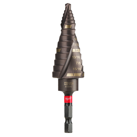 Milwaukee Shockwave Impact Duty Step Bit, #8 1/8&quot;-1&quot;