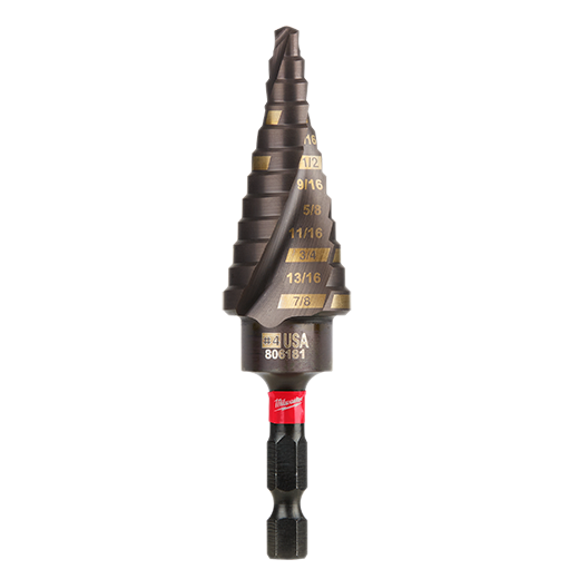 Milwaukee Shockwave Impact Duty Step Bit, #4  3/16&quot;-7/8&quot;