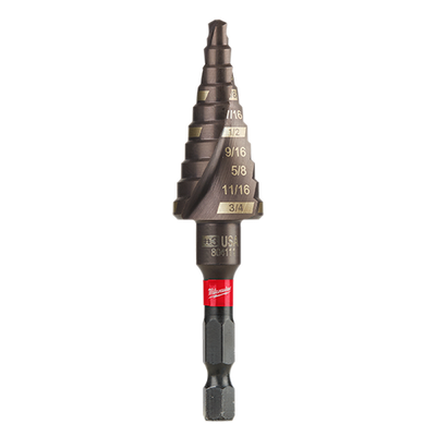 Milwaukee Shockwave Impact Duty Step Bit, #3 3/16&quot;-3/4&quot;