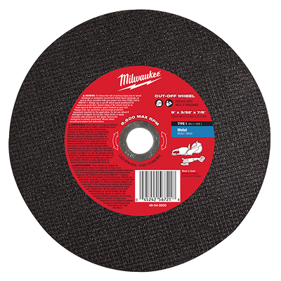 Milwaukee Hi-Speed Metal Cut-off Disc, 9&quot;X3/32&quot;