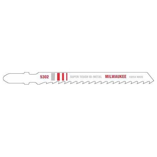 Milwaukee T-Shank Bi-Metal Wood Cutting Jigsaw Blades, 4&quot; 6TPI, 5pk