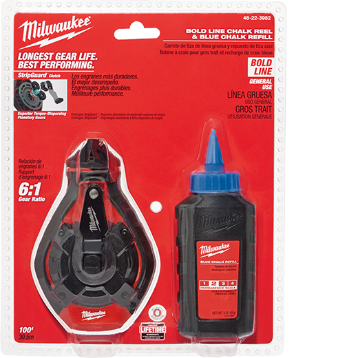 Milwaukee Bold Chalkline W/Plastic Body, 100Ft