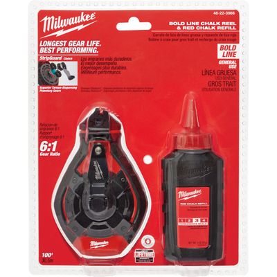 Milwaukee Bold Chalkline W/Plastic Body, 100Ft