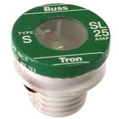 Bussman BP/SL-25 Tamper Proof Plug Fuse, 25A 3Pk