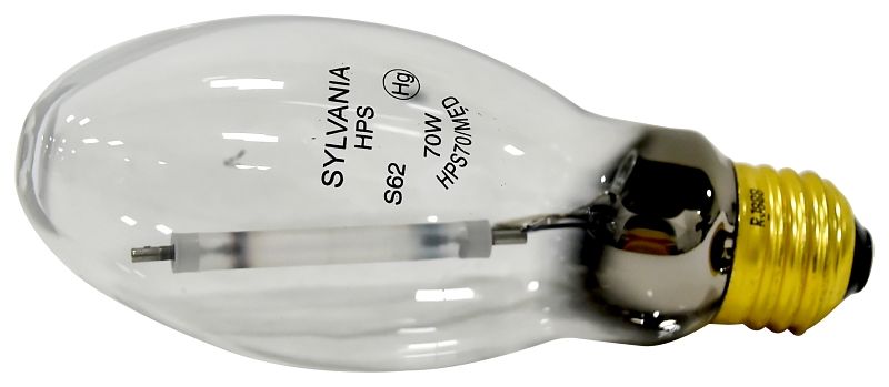 Sylvania 67435 Clear High Pressure Sodium Light Bulb, 70W Med. Base