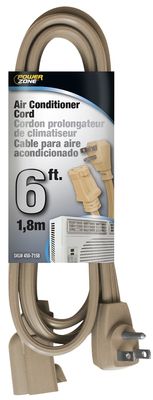 PowerZone OR681506 Beige A/C Extension Cord, 6-Ft