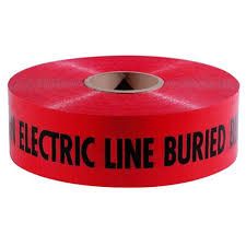 Milwaukee Red Electric Line Tape, 3&quot;X1000Ft 7Mil