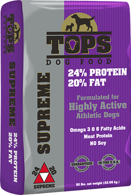 Tops Supreme Dog Feed, 24/20 50Lb