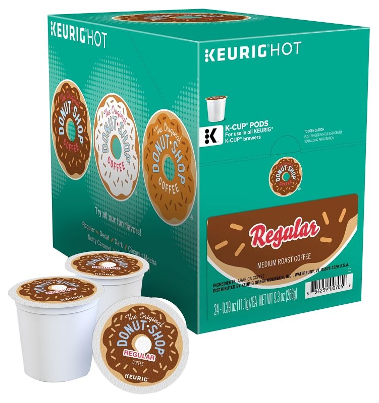 Keurig 5000330069 Donut Shop Regular Medium Roast Coffee, K-Cups, 24Pk