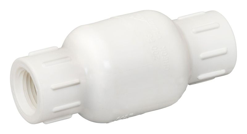 B &amp; K ProLine Series 101-105 PVC Threaded Check Valve, 1&quot;