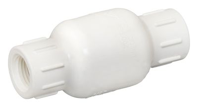 B &amp; K ProLine Series 101-105 PVC Threaded Check Valve, 1&quot;