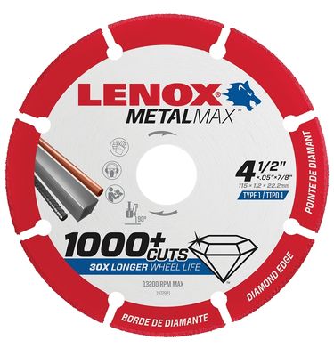 Sub to Diablo       Lenox &quot;Metalmax&quot; Cut-Off Wheel, 4-1/2&quot;