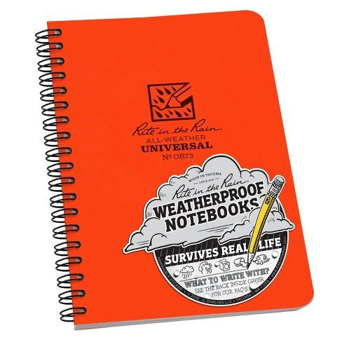 Rite in the Rain OR73 Orange 4-5/8&quot;X7&quot; Side-Spiral Notebook