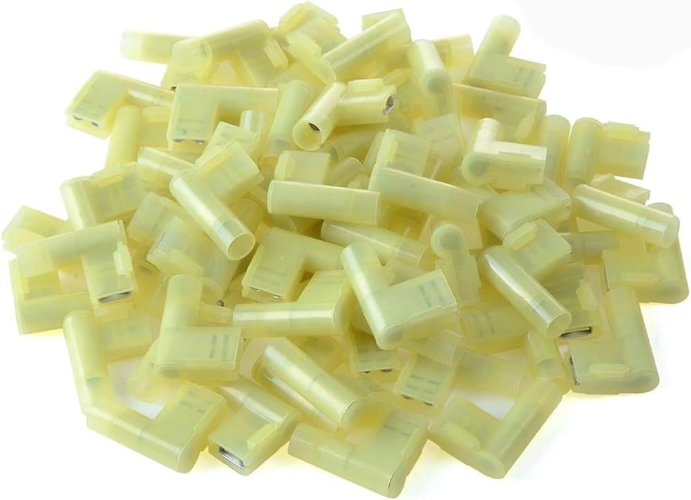 Yellow Right Angle Flag Terminal Disconnect, 100pk