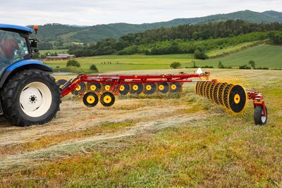Sitrex Evolution 14-Wheel Bi-Fold Rake, 28&#39; 5&quot; Working Width, 55&quot; Wheels