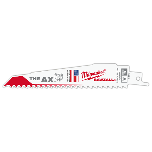 Milwaukee 6&quot; 5 TPI The AX™ Demolition Wood Cutting Sawzall® Blade