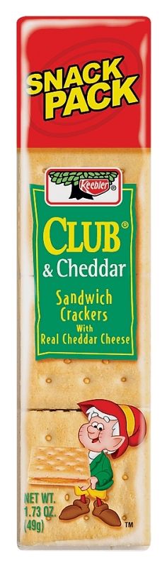Keebler KCLUBC12 Sandwich Crackers, Club and Cheddar Flavor, 1.73 oz