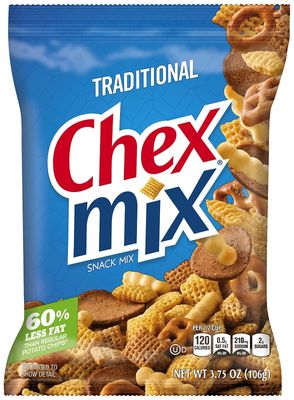 Chex Mix CMT8 Snack Food, Original Flavor, 3.6 oz Bag